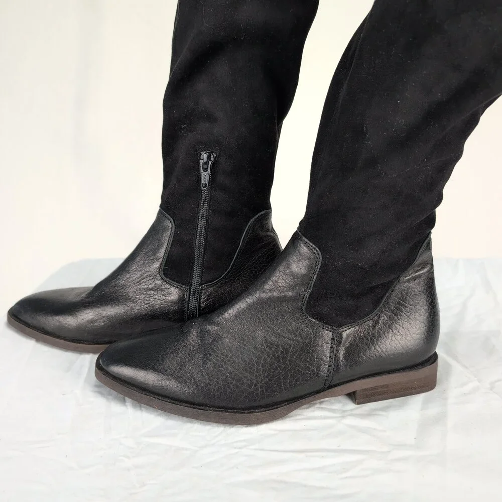 Free People Over-the-Knee Suede & Leather Boots Sz 5.5/6‎